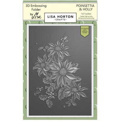 Lisa Horton Crafts 3D Embossing Folder and Die - Poinsettia & Holly